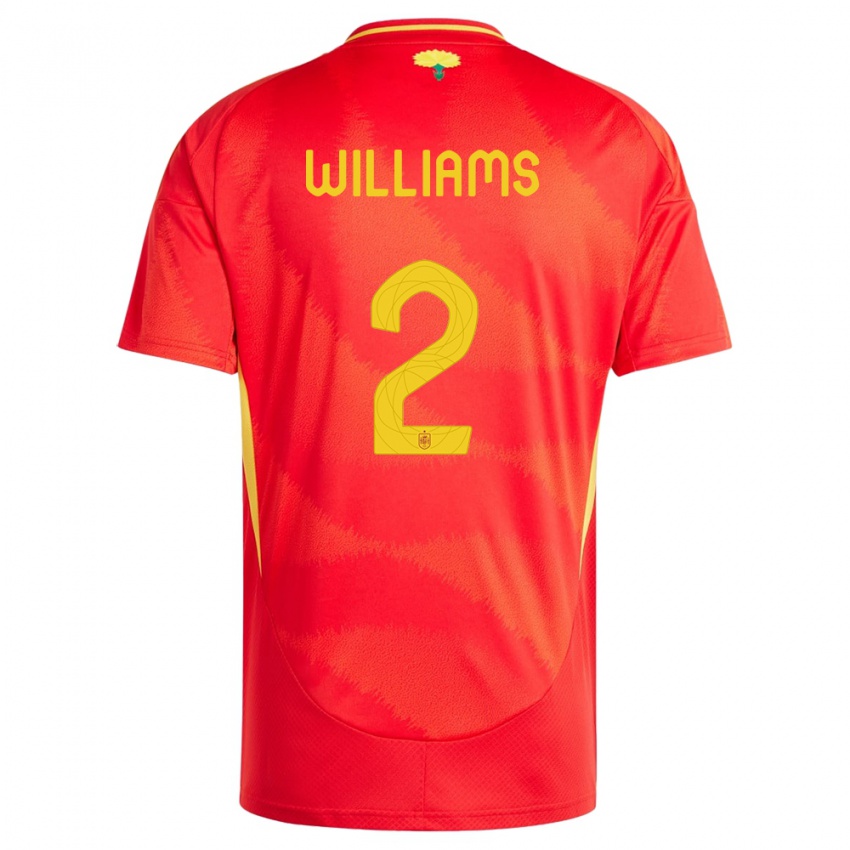 Kinder Spanien Nico Williams #2 Rot Heimtrikot Trikot 24-26 T-Shirt Österreich