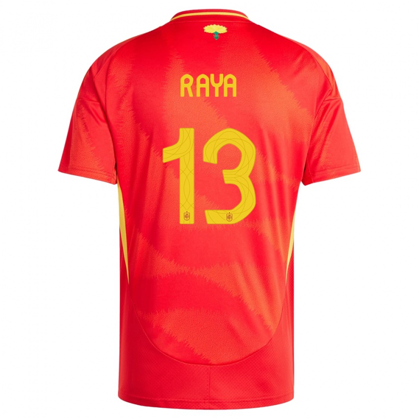 Kinder Spanien David Raya #13 Rot Heimtrikot Trikot 24-26 T-Shirt Österreich