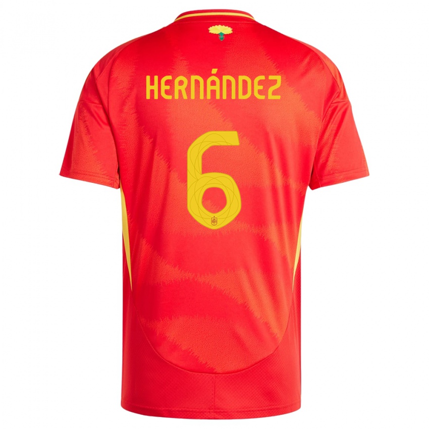 Kinder Spanien Gerard Hernandez #6 Rot Heimtrikot Trikot 24-26 T-Shirt Österreich