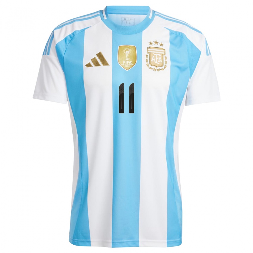 Kinder Argentinien Alejandro Garnacho #11 Weiß Blau Heimtrikot Trikot 24-26 T-Shirt Österreich