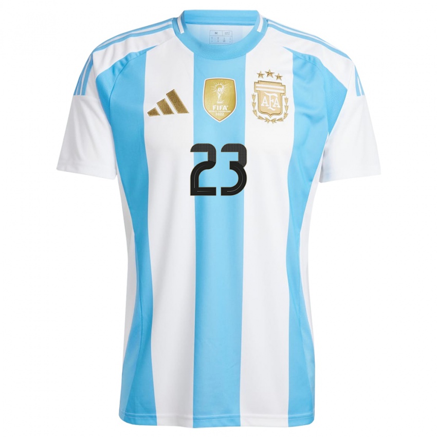Kinder Argentinien Emiliano Martinez #23 Weiß Blau Heimtrikot Trikot 24-26 T-Shirt Österreich