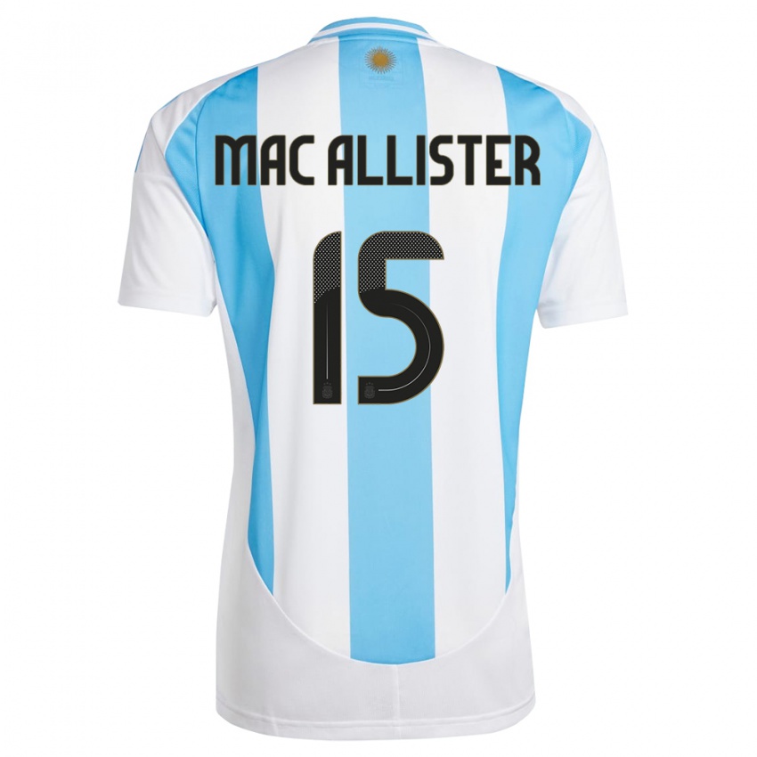 Kinder Argentinien Alexis Mac Allister #15 Weiß Blau Heimtrikot Trikot 24-26 T-Shirt Österreich
