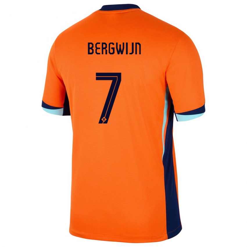 Kinder Niederlande Steven Bergwijn #7 Orange Heimtrikot Trikot 24-26 T-Shirt Österreich