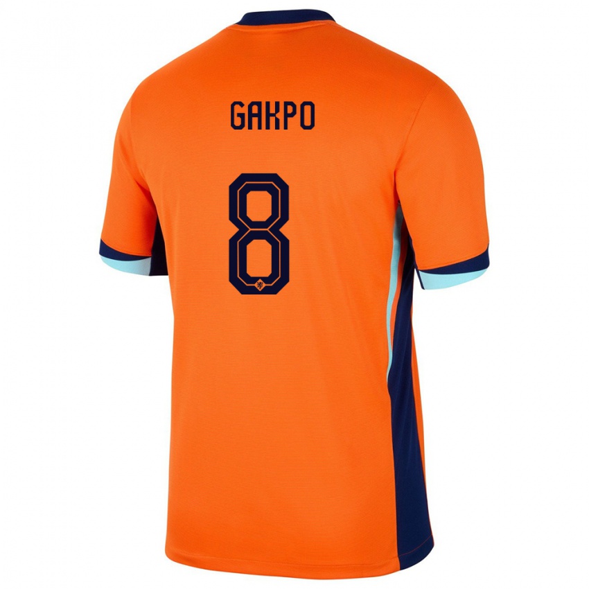 Kinder Niederlande Cody Gakpo #8 Orange Heimtrikot Trikot 24-26 T-Shirt Österreich