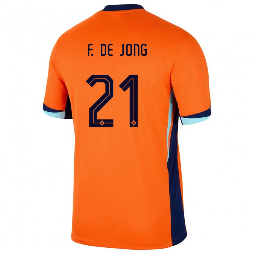 Kinder Niederlande Frenkie De Jong #21 Orange Heimtrikot Trikot 24-26 T-Shirt Österreich