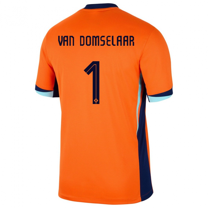 Kinder Niederlande Daphne Van Domselaar #1 Orange Heimtrikot Trikot 24-26 T-Shirt Österreich