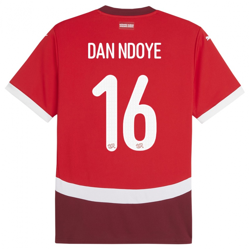 Kinder Schweiz Dan Ndoye #16 Rot Heimtrikot Trikot 24-26 T-Shirt Österreich