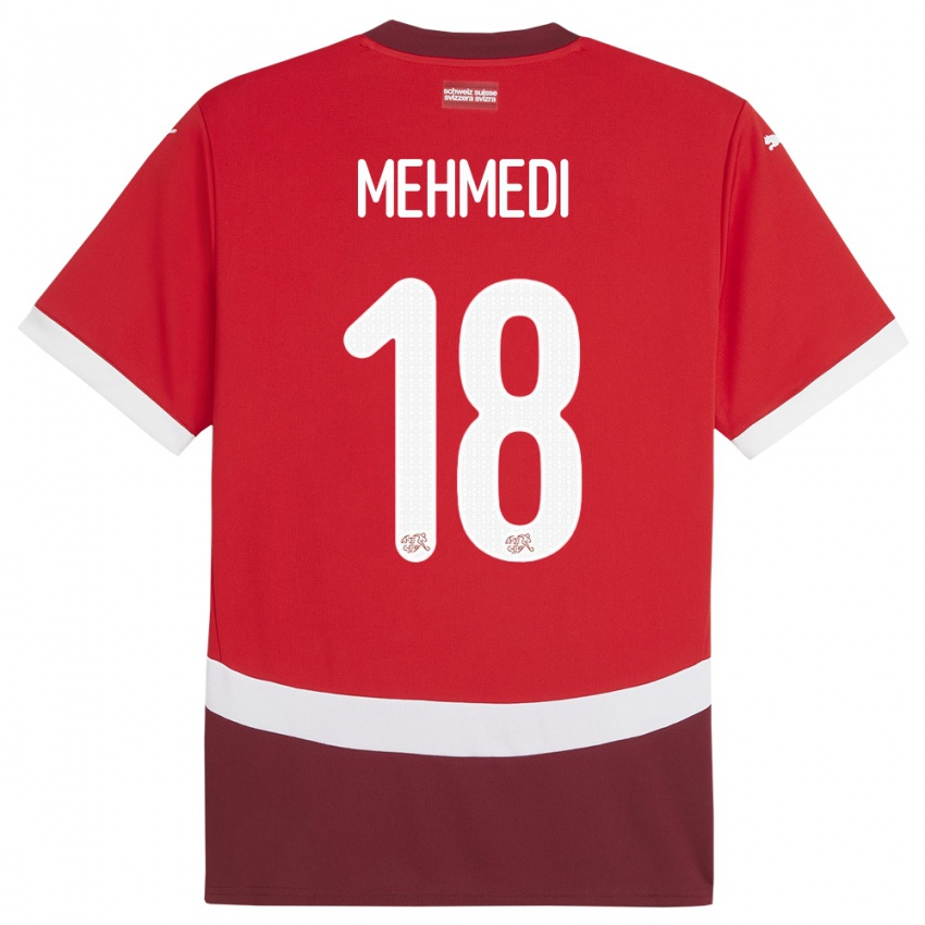 Kinder Schweiz Admir Mehmedi #18 Rot Heimtrikot Trikot 24-26 T-Shirt Österreich
