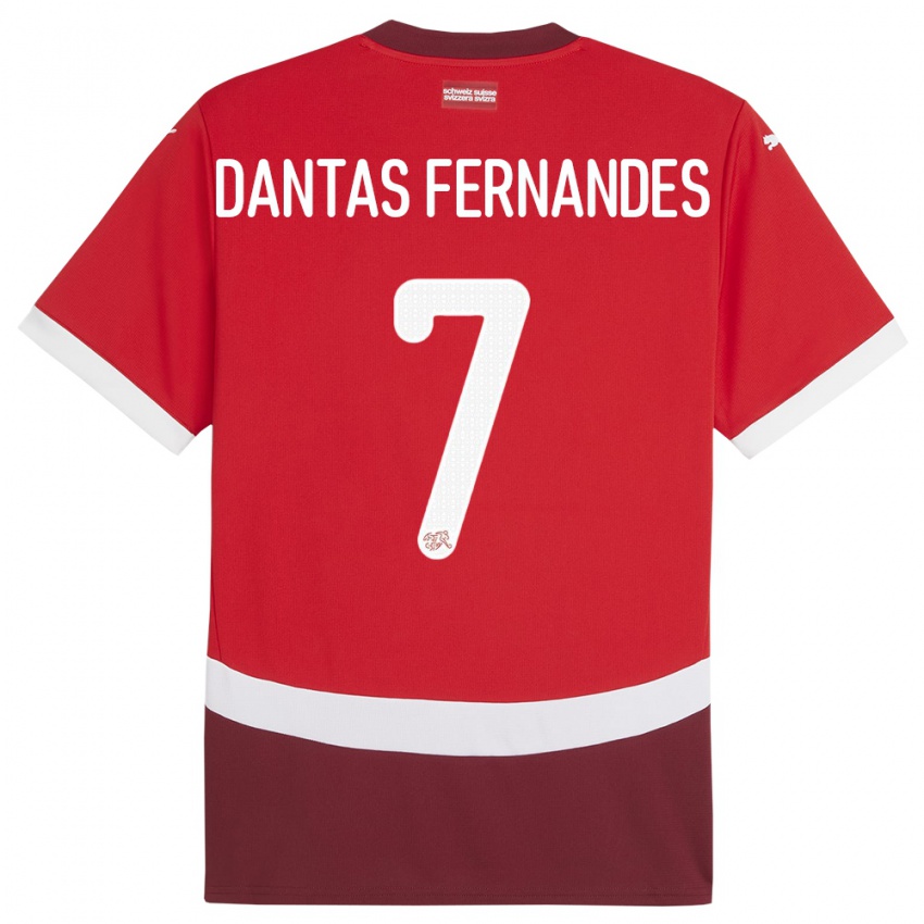 Kinder Schweiz Ronaldo Dantas Fernandes #7 Rot Heimtrikot Trikot 24-26 T-Shirt Österreich