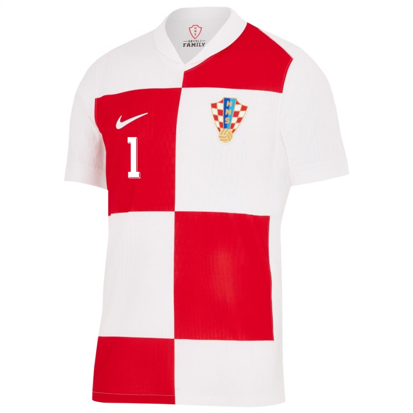 Kinder Kroatien Dominik Kotarski #1 Weiß Rot Heimtrikot Trikot 24-26 T-Shirt Österreich