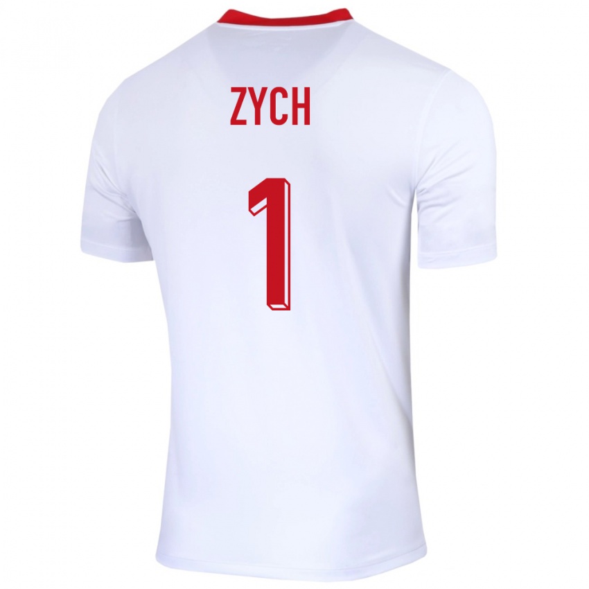 Kinder Polen Oliwier Zych #1 Weiß Heimtrikot Trikot 24-26 T-Shirt Österreich