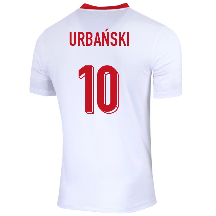 Kinder Polen Kacper Urbanski #10 Weiß Heimtrikot Trikot 24-26 T-Shirt Österreich