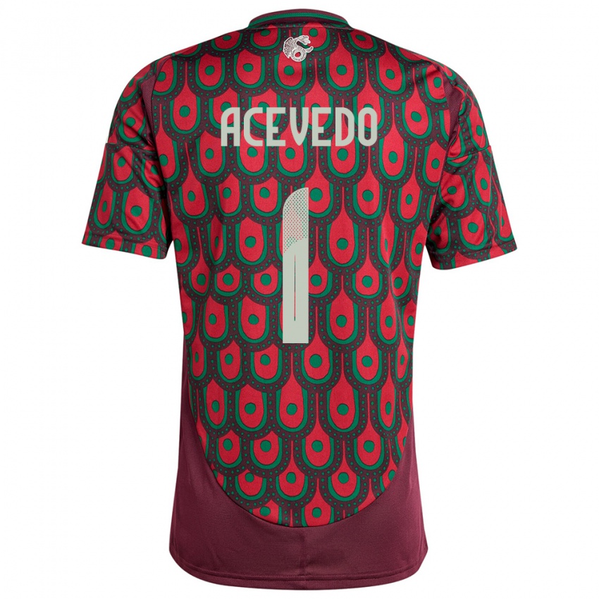 Kinder Mexiko Carlos Acevedo #1 Kastanienbraun Heimtrikot Trikot 24-26 T-Shirt Österreich