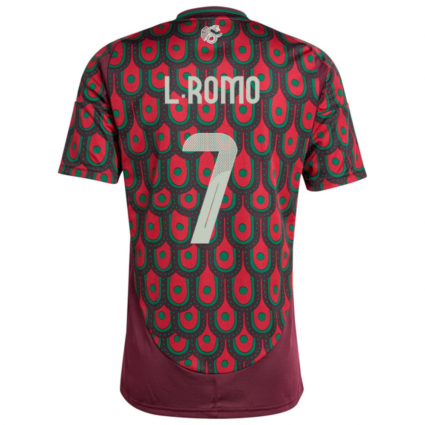 Kinder Mexiko Luis Romo #7 Kastanienbraun Heimtrikot Trikot 24-26 T-Shirt Österreich