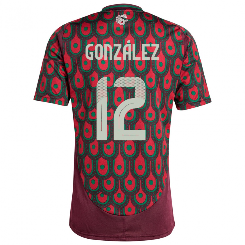 Kinder Mexiko Itzel Gonzalez #12 Kastanienbraun Heimtrikot Trikot 24-26 T-Shirt Österreich