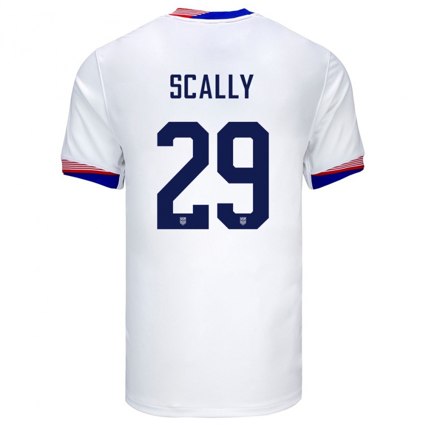 Kinder Vereinigte Staaten Joseph Scally #29 Weiß Heimtrikot Trikot 24-26 T-Shirt Österreich