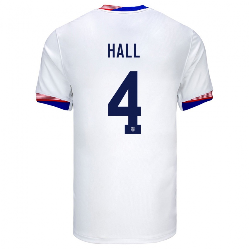 Kinder Vereinigte Staaten Tyler Hall #4 Weiß Heimtrikot Trikot 24-26 T-Shirt Österreich