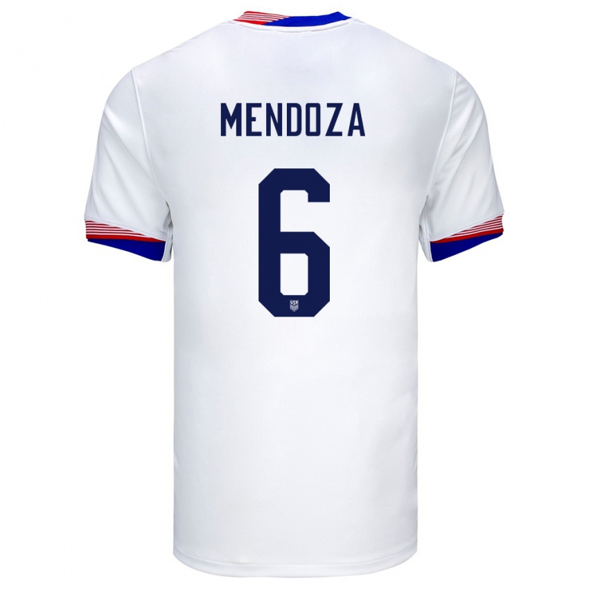 Kinder Vereinigte Staaten Edwyn Mendoza #6 Weiß Heimtrikot Trikot 24-26 T-Shirt Österreich