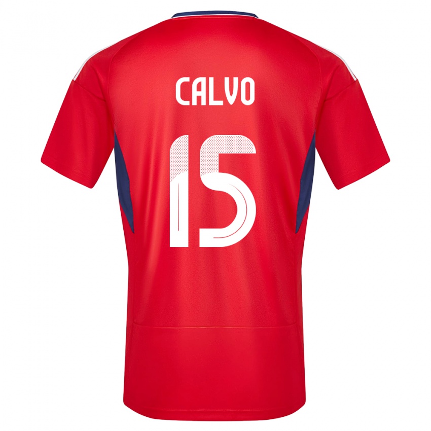 Kinder Costa Rica Francisco Calvo #15 Rot Heimtrikot Trikot 24-26 T-Shirt Österreich