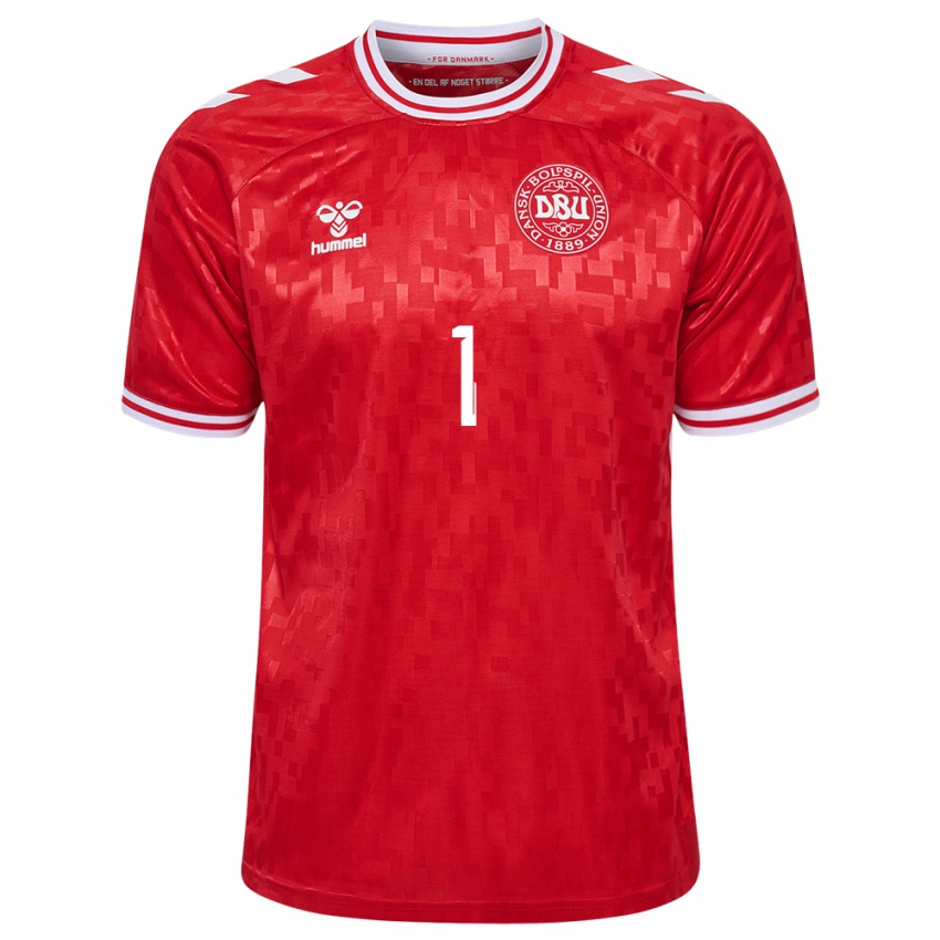 Kinder Dänemark William Lykke #1 Rot Heimtrikot Trikot 24-26 T-Shirt Österreich