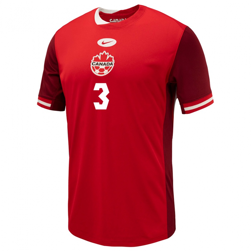 Kinder Kanada Samuel Adekugbe #3 Rot Heimtrikot Trikot 24-26 T-Shirt Österreich