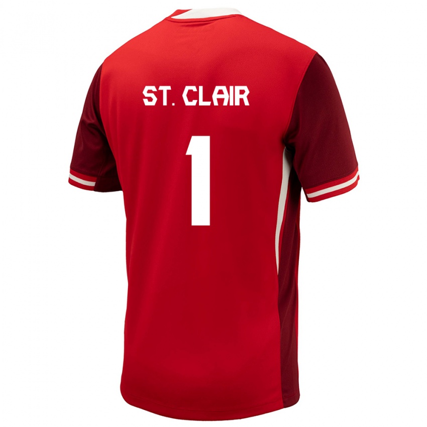 Kinder Kanada Dayne St Clair #1 Rot Heimtrikot Trikot 24-26 T-Shirt Österreich