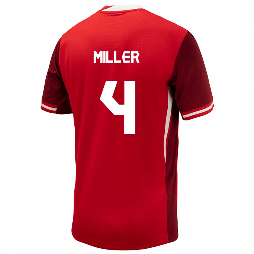 Kinder Kanada Kamal Miller #4 Rot Heimtrikot Trikot 24-26 T-Shirt Österreich