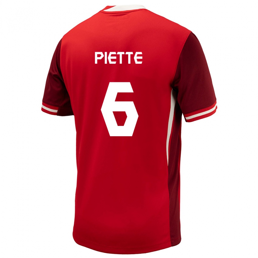 Kinder Kanada Samuel Piette #6 Rot Heimtrikot Trikot 24-26 T-Shirt Österreich