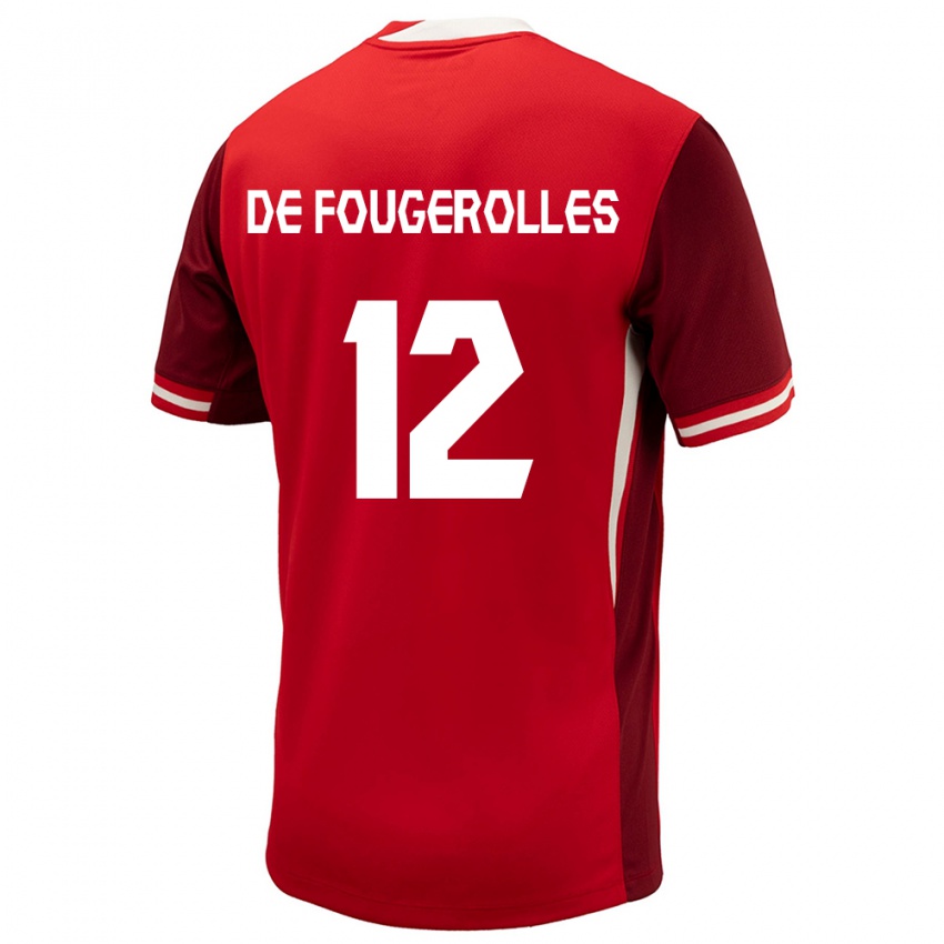 Kinder Kanada Luc De Fougerolles #12 Rot Heimtrikot Trikot 24-26 T-Shirt Österreich