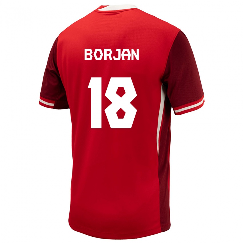 Kinder Kanada Milan Borjan #18 Rot Heimtrikot Trikot 24-26 T-Shirt Österreich
