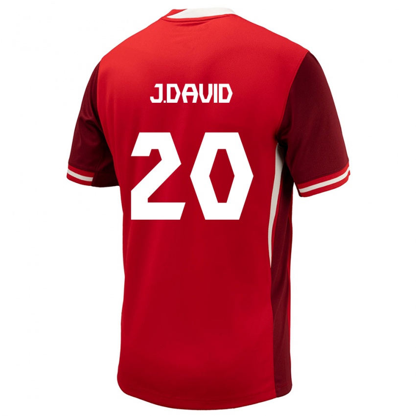 Kinder Kanada Jonathan David #20 Rot Heimtrikot Trikot 24-26 T-Shirt Österreich