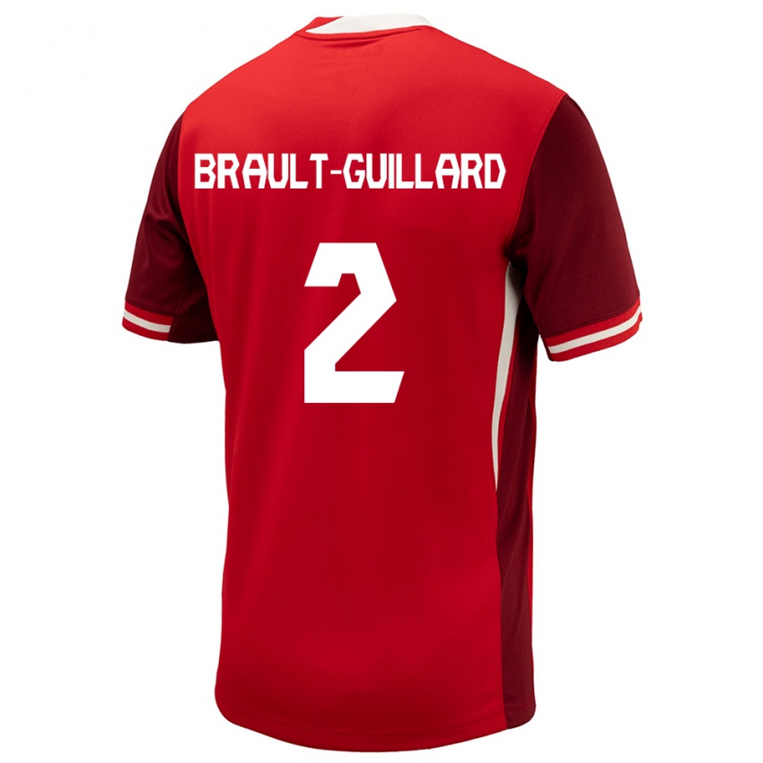 Kinder Kanada Zachary Brault-Guillard #2 Rot Heimtrikot Trikot 24-26 T-Shirt Österreich