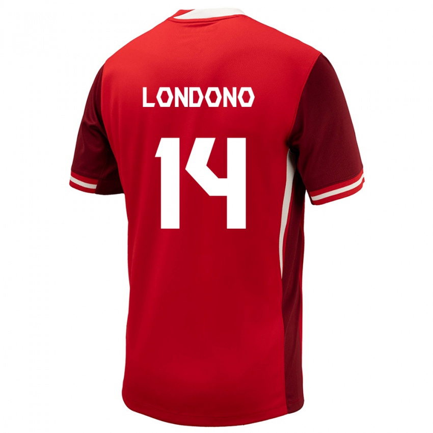 Kinder Kanada Tyler Londono #14 Rot Heimtrikot Trikot 24-26 T-Shirt Österreich
