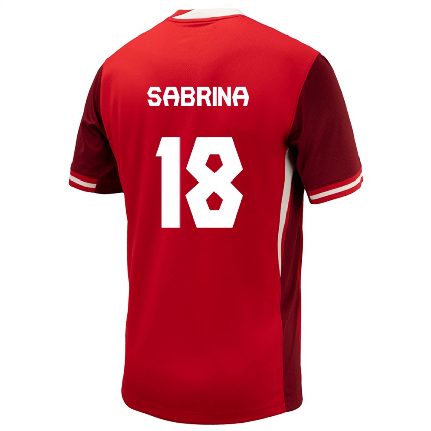 Kinder Kanada Sabrina D Angelo #18 Rot Heimtrikot Trikot 24-26 T-Shirt Österreich