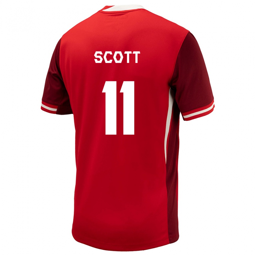 Kinder Kanada Desiree Scott #11 Rot Heimtrikot Trikot 24-26 T-Shirt Österreich