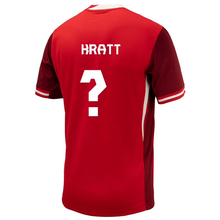 Kinder Kanada Ronan Kratt #0 Rot Heimtrikot Trikot 24-26 T-Shirt Österreich
