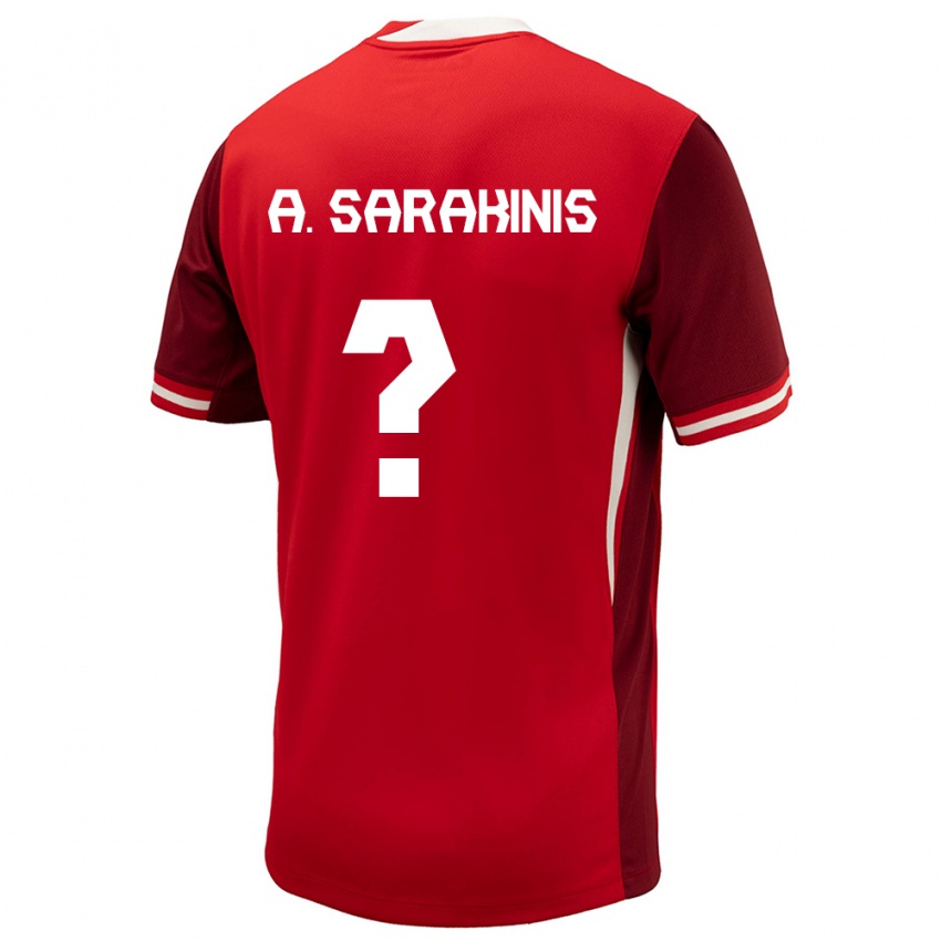 Kinder Kanada Alexander Sarakinis #0 Rot Heimtrikot Trikot 24-26 T-Shirt Österreich