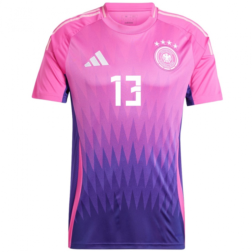 Kinder Deutschland Yannik Keitel #13 Pink Lila Auswärtstrikot Trikot 24-26 T-Shirt Österreich