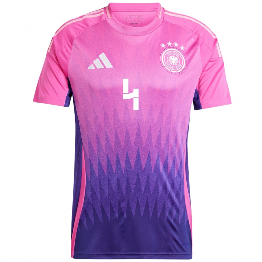 Kinder Deutschland Matthias Ginter #4 Pink Lila Auswärtstrikot Trikot 24-26 T-Shirt Österreich