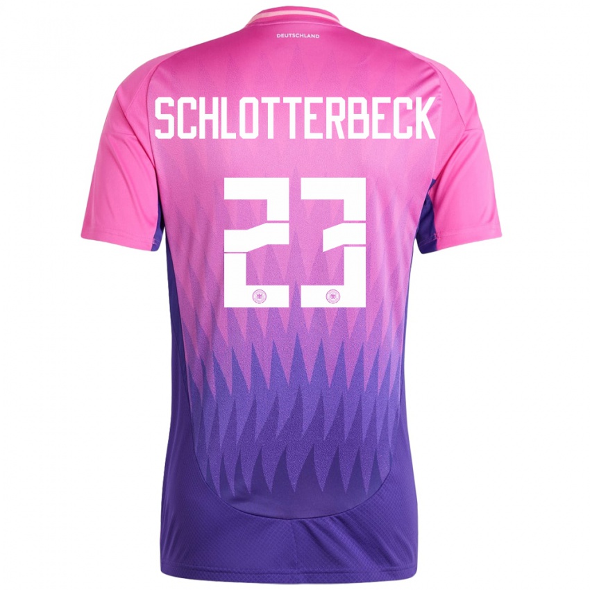 Kinder Deutschland Nico Schlotterbeck #23 Pink Lila Auswärtstrikot Trikot 24-26 T-Shirt Österreich