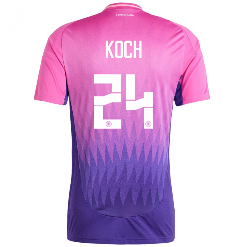 Kinder Deutschland Robin Koch #24 Pink Lila Auswärtstrikot Trikot 24-26 T-Shirt Österreich