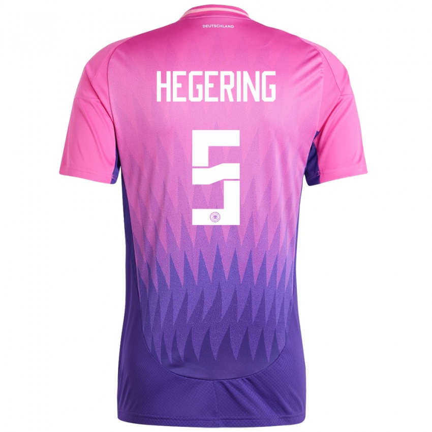 Kinder Deutschland Marina Hegering #5 Pink Lila Auswärtstrikot Trikot 24-26 T-Shirt Österreich
