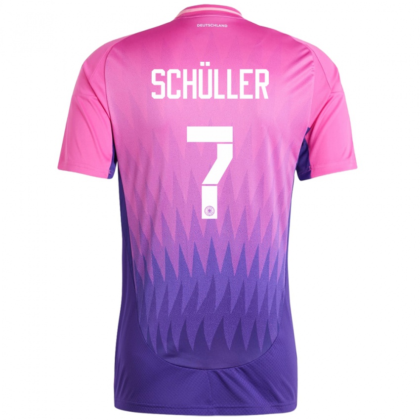 Kinder Deutschland Lea Schuller #7 Pink Lila Auswärtstrikot Trikot 24-26 T-Shirt Österreich