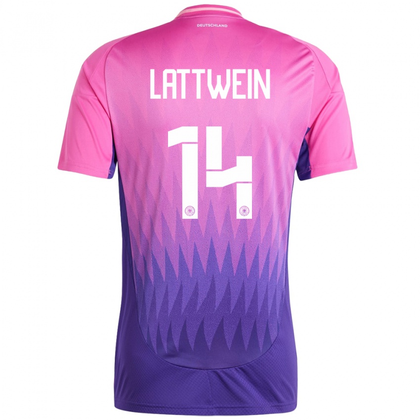 Kinder Deutschland Lena Lattwein #14 Pink Lila Auswärtstrikot Trikot 24-26 T-Shirt Österreich