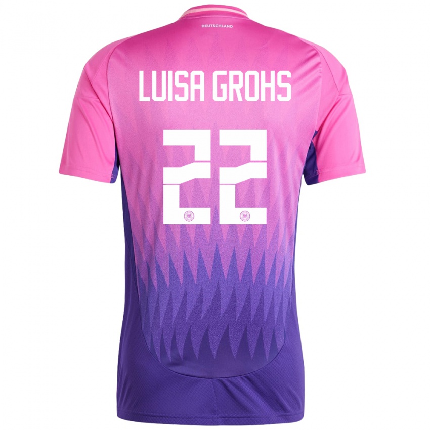 Kinder Deutschland Maria Luisa Grohs #22 Pink Lila Auswärtstrikot Trikot 24-26 T-Shirt Österreich