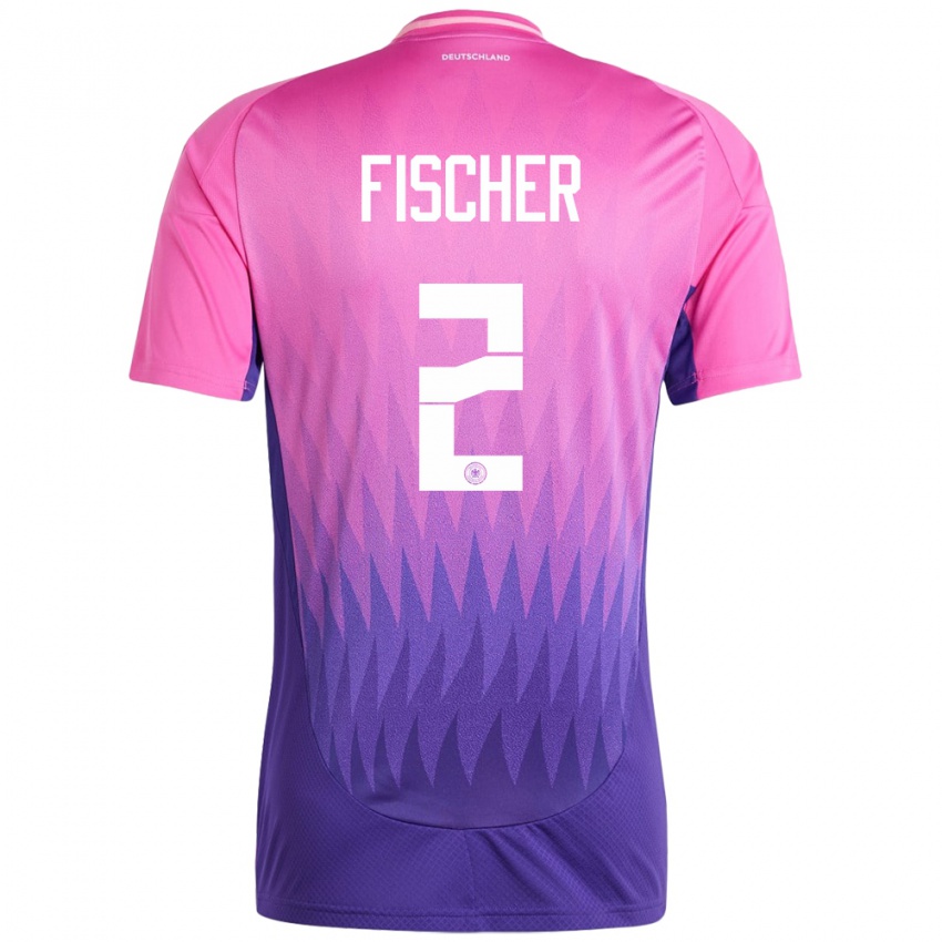 Kinder Deutschland Kilian Fischer #2 Pink Lila Auswärtstrikot Trikot 24-26 T-Shirt Österreich