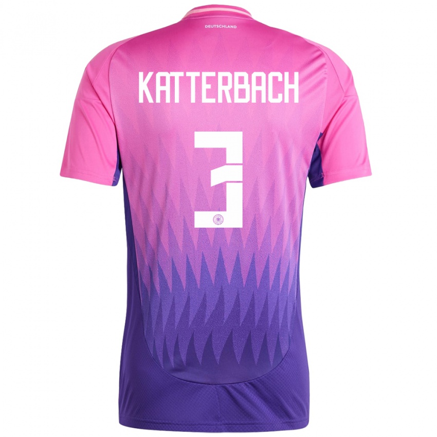 Kinder Deutschland Noah Katterbach #3 Pink Lila Auswärtstrikot Trikot 24-26 T-Shirt Österreich