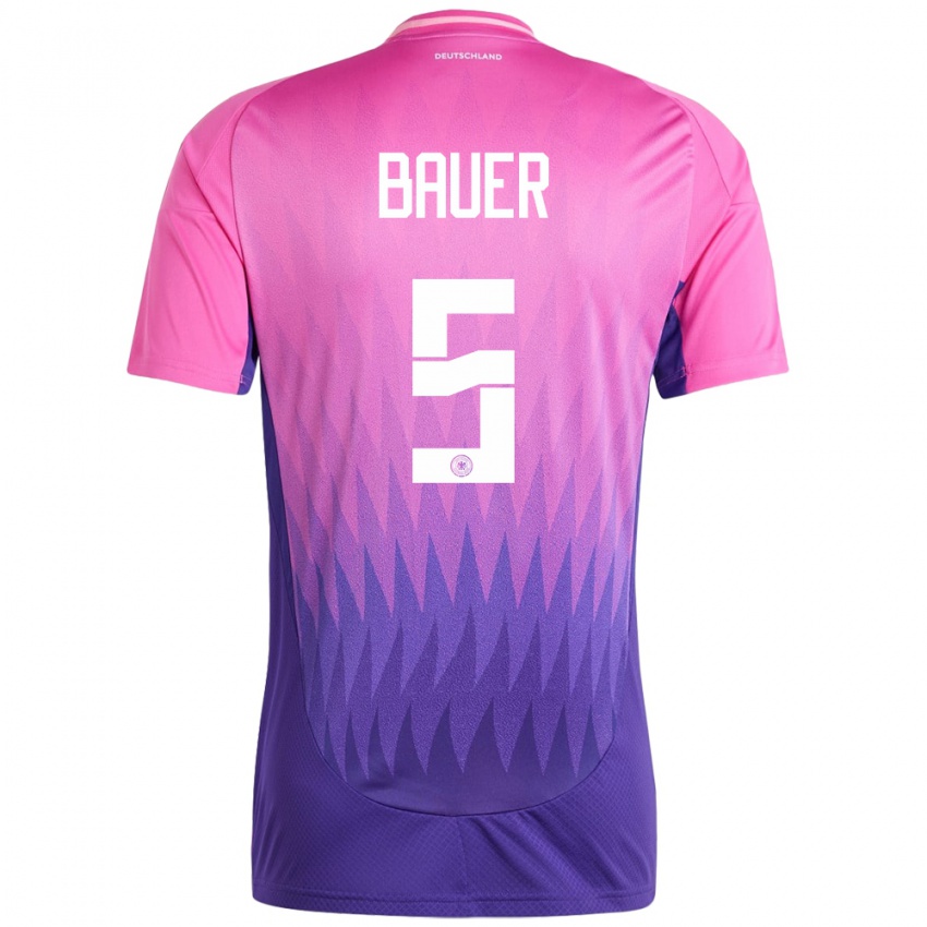 Kinder Deutschland Maximilian Bauer #5 Pink Lila Auswärtstrikot Trikot 24-26 T-Shirt Österreich