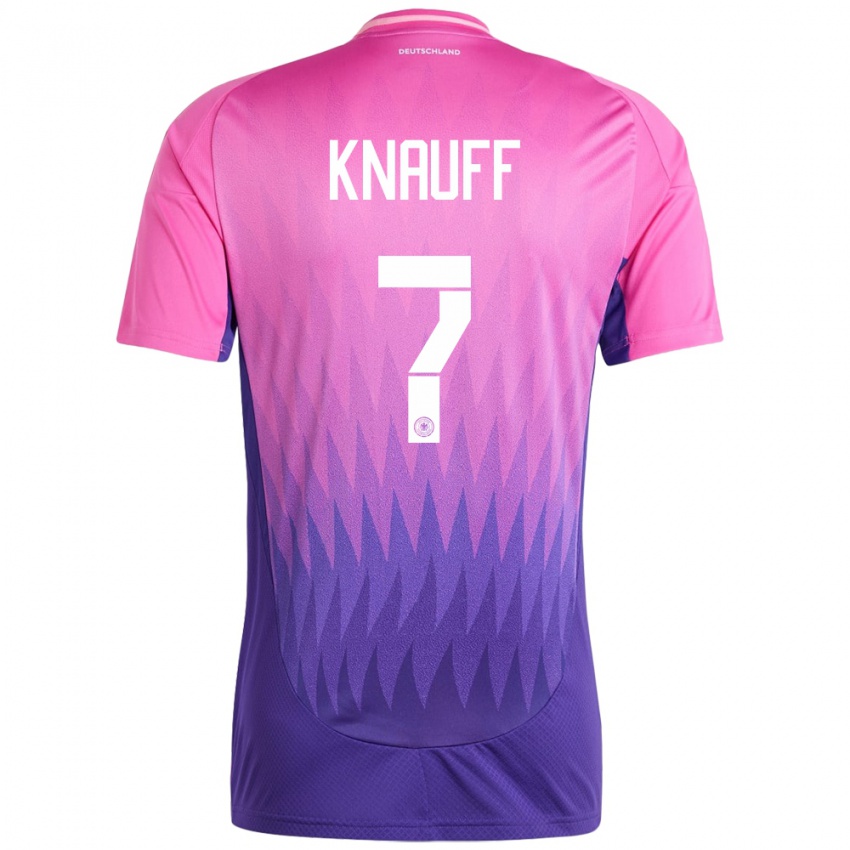 Kinder Deutschland Ansgar Knauff #7 Pink Lila Auswärtstrikot Trikot 24-26 T-Shirt Österreich