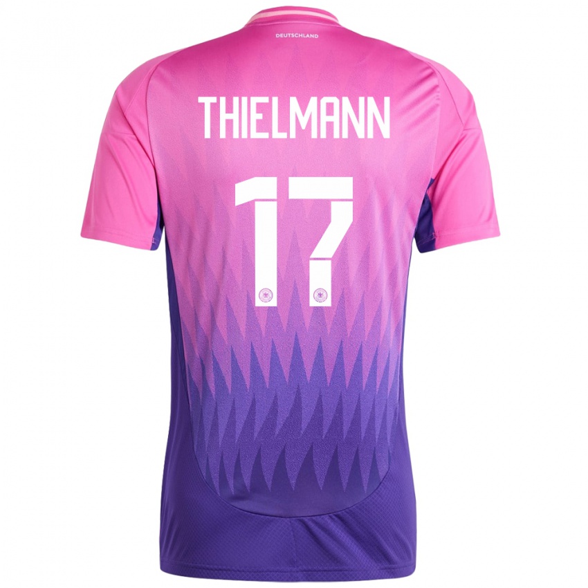 Kinder Deutschland Jan Thielmann #17 Pink Lila Auswärtstrikot Trikot 24-26 T-Shirt Österreich